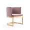 Manhattan Comfort Aura Dining Chair in Blush and Polished Brass, PK2 2-DC026-BH - alternate 3